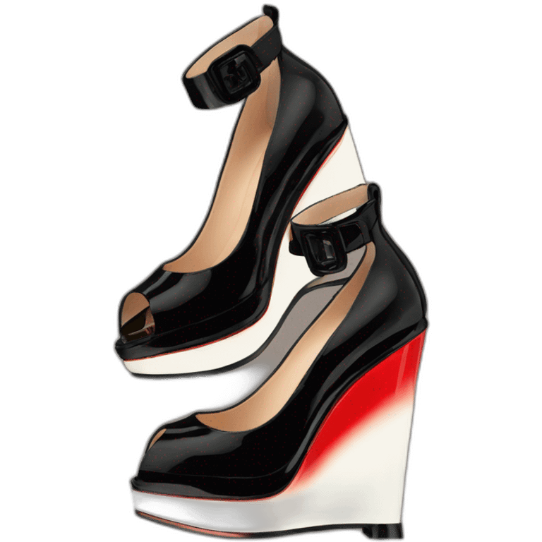 WEDGE heel LOUBOUTIN black PATENT emoji