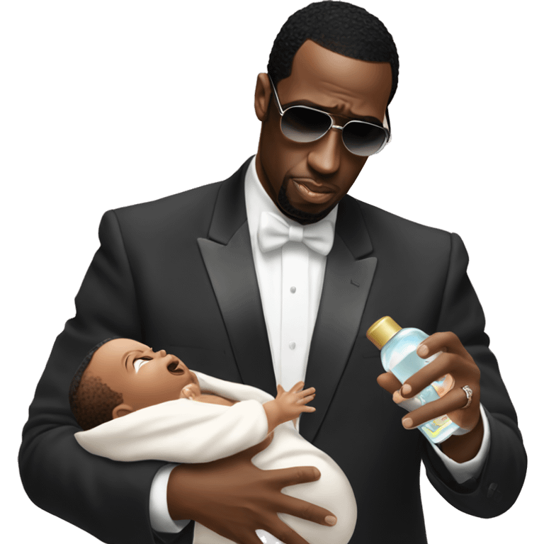 P Diddy holding baby oil emoji