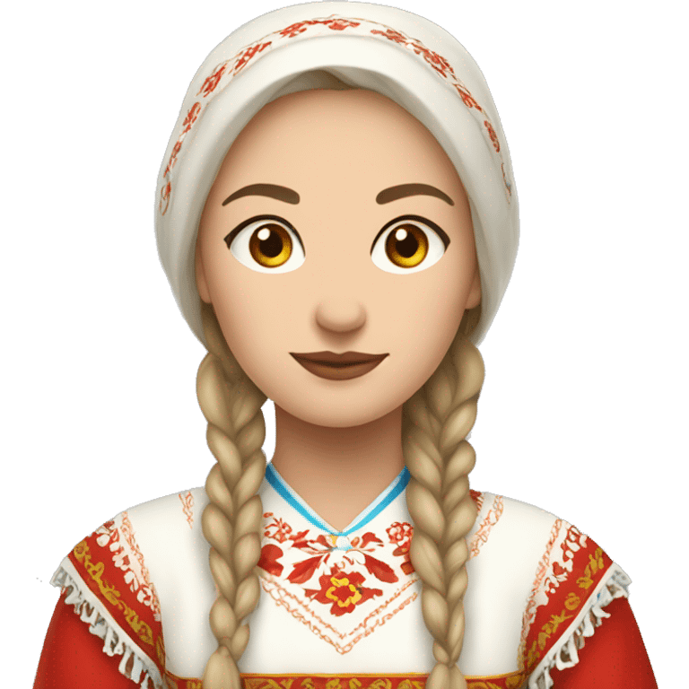 Russian woman wearing traditional russian clothing emoji