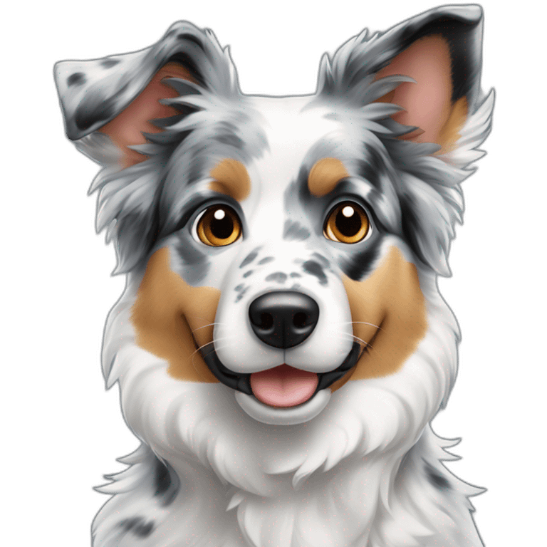 Chien berger australien bleu merle emoji