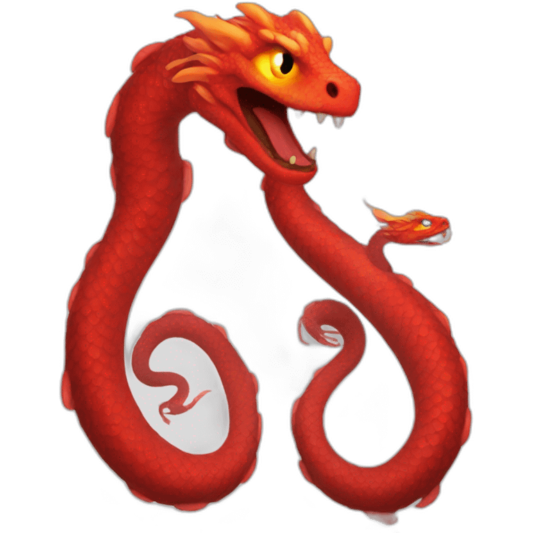 Red fire Serpant with wingsand no arms emoji