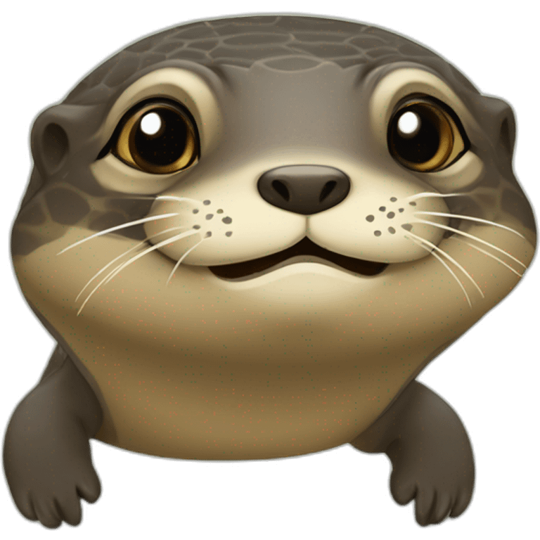 Loutre sure une tortue emoji