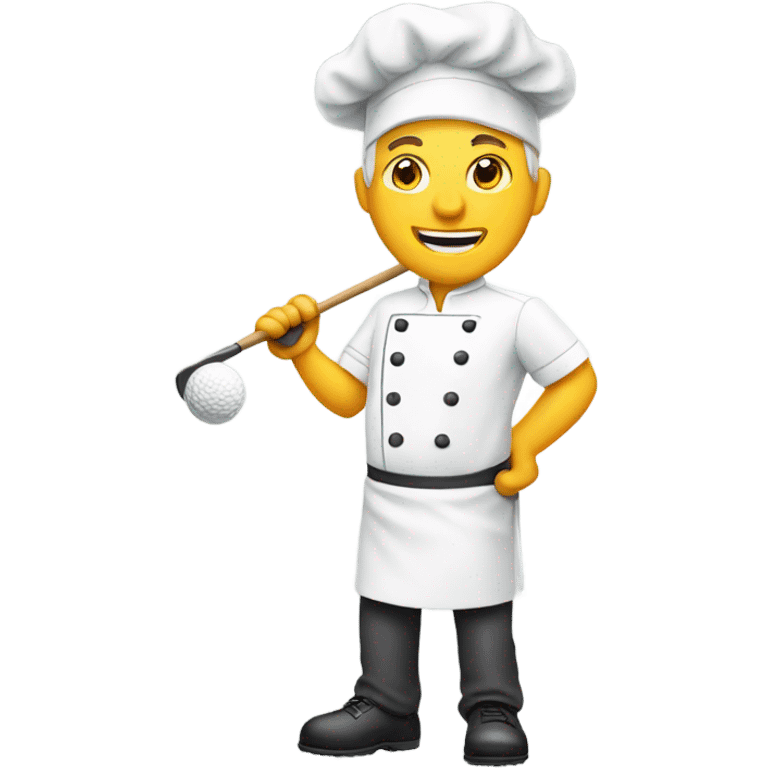 White chef playing golf emoji