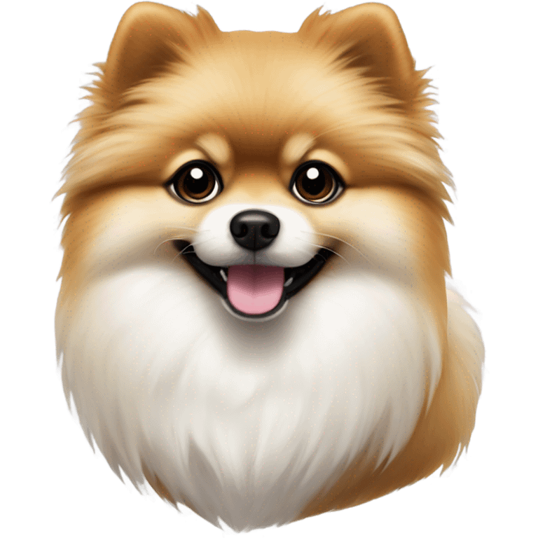 Cute pomerian white and black emoji