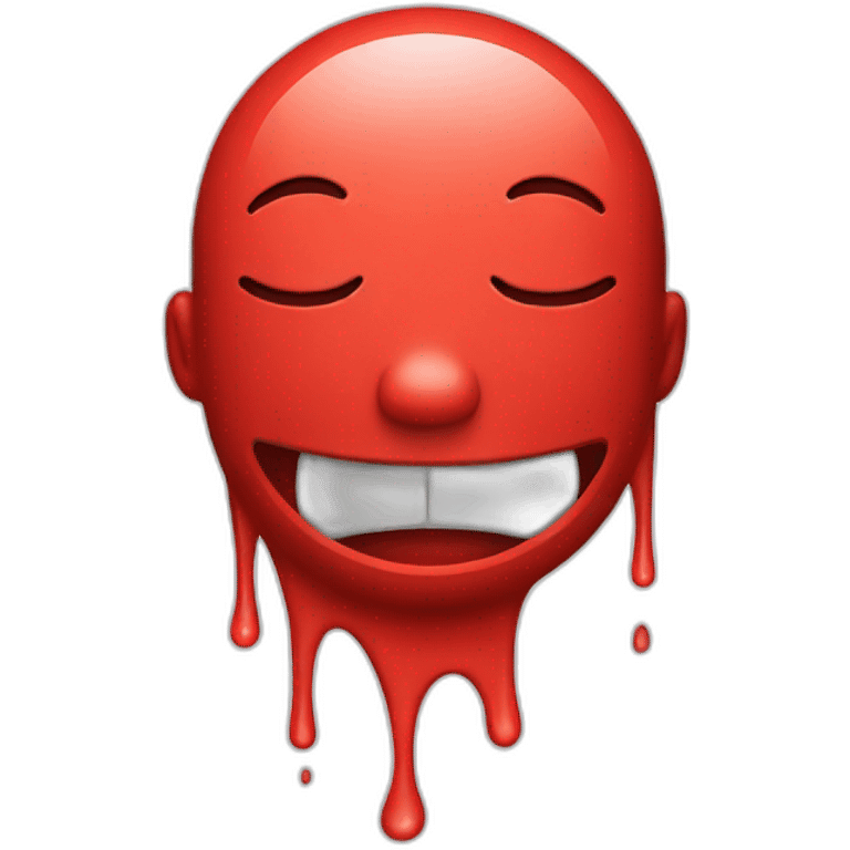 Smiley crying red emoji