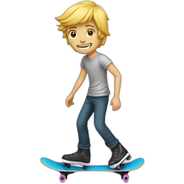 Homme blond sur un skate emoji