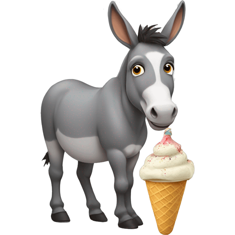 donkey with ice cream emoji