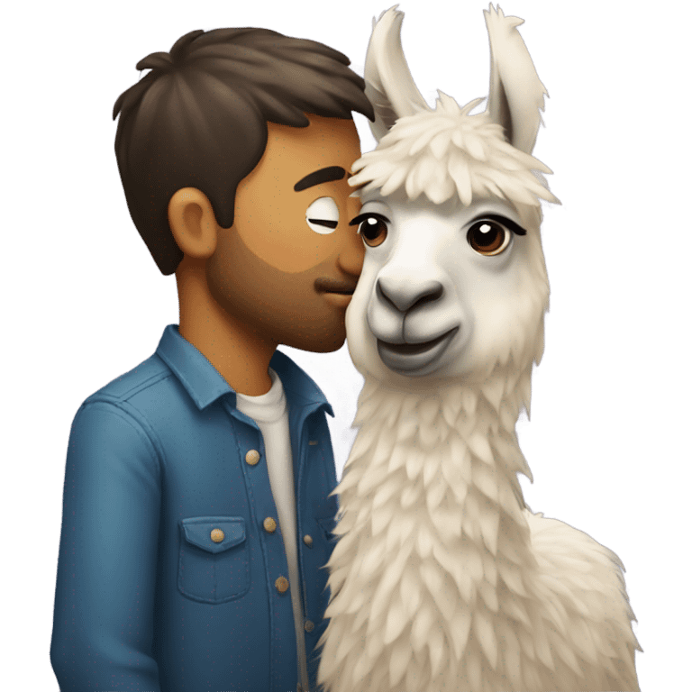 man kiss llama emoji