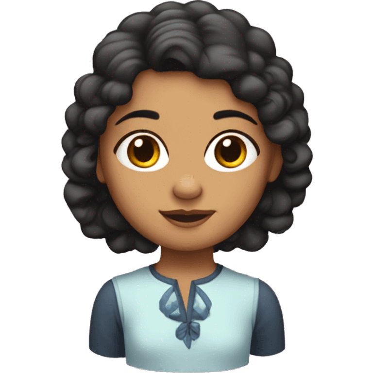 Una niña morena de pelo emoji