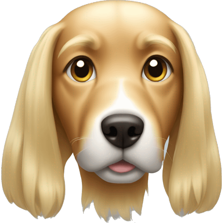 a dog with long blond hair  emoji