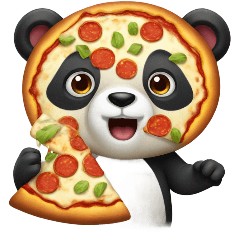 Panda eating pizza  emoji