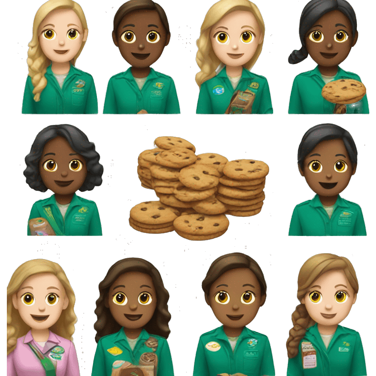 white girl scouts selling cookies emoji