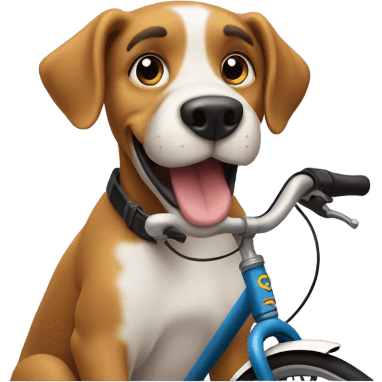 Dog riding a bike emoji