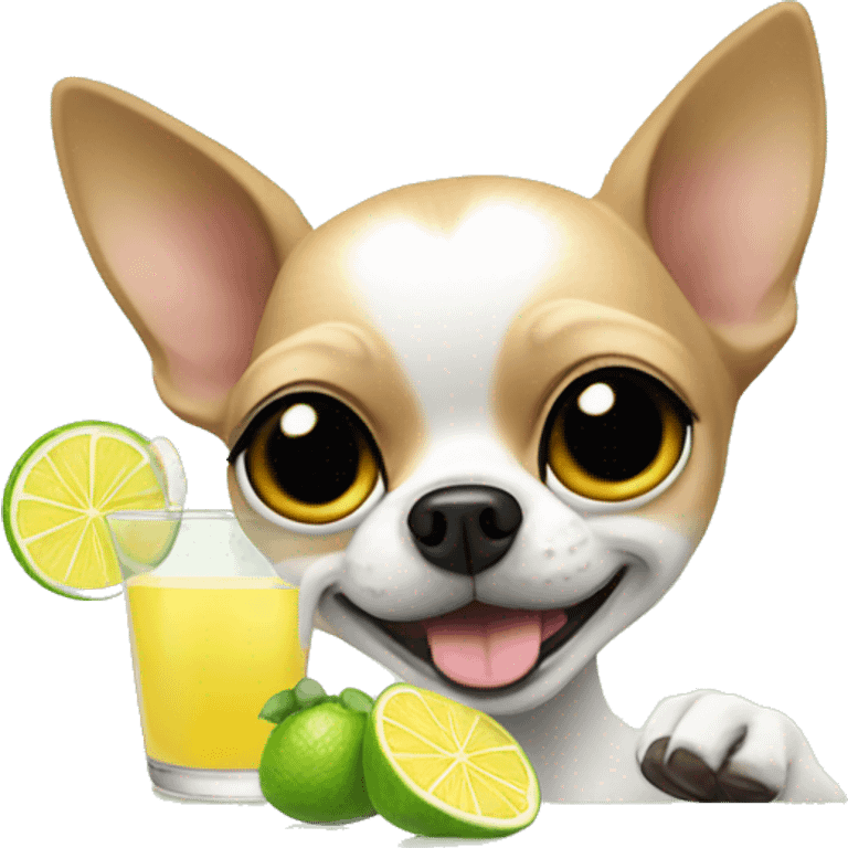 Chihuahua with margaritas in paw  emoji