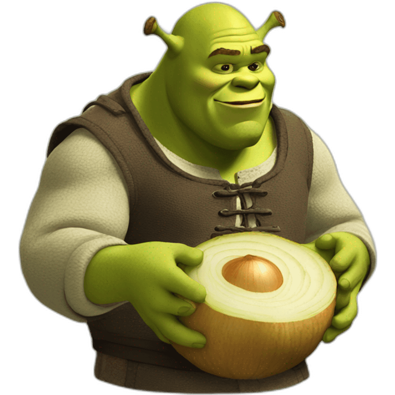 Shrek eating onion emoji