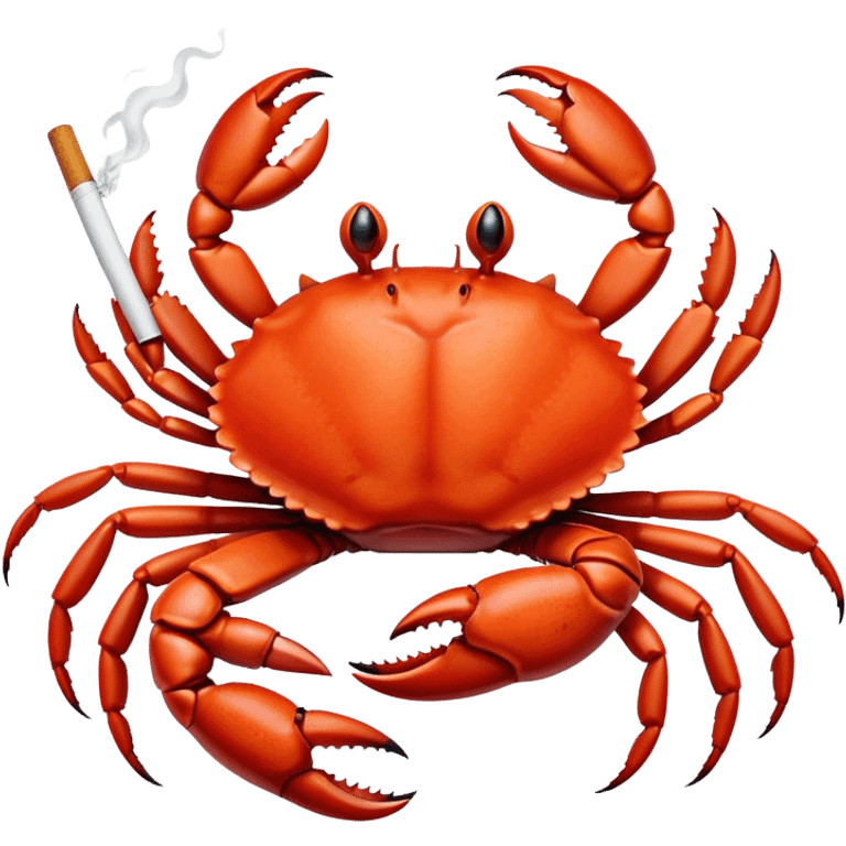 Crab holding a cigarette emoji