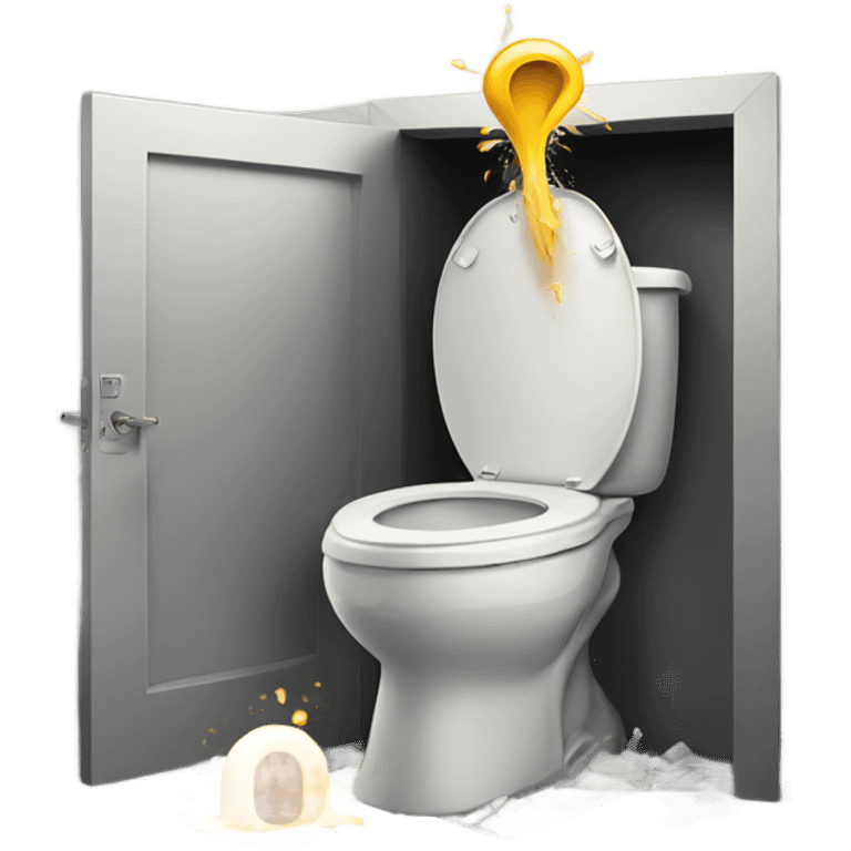 Skibidi toilet crashing into a large building emoji