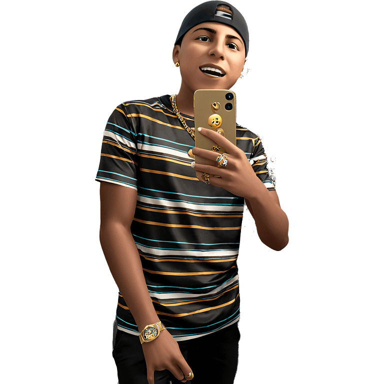 boy with jewelry and phone emoji