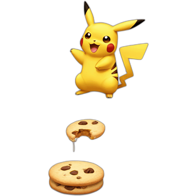 pikachu eating cookie emoji