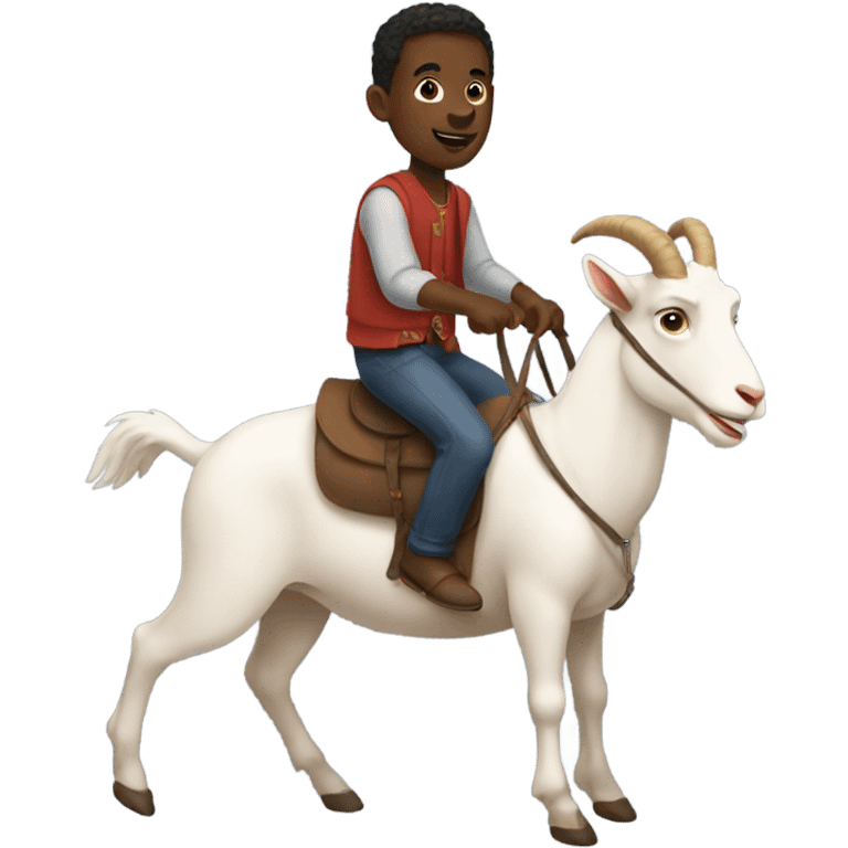 Black man riding a goat emoji