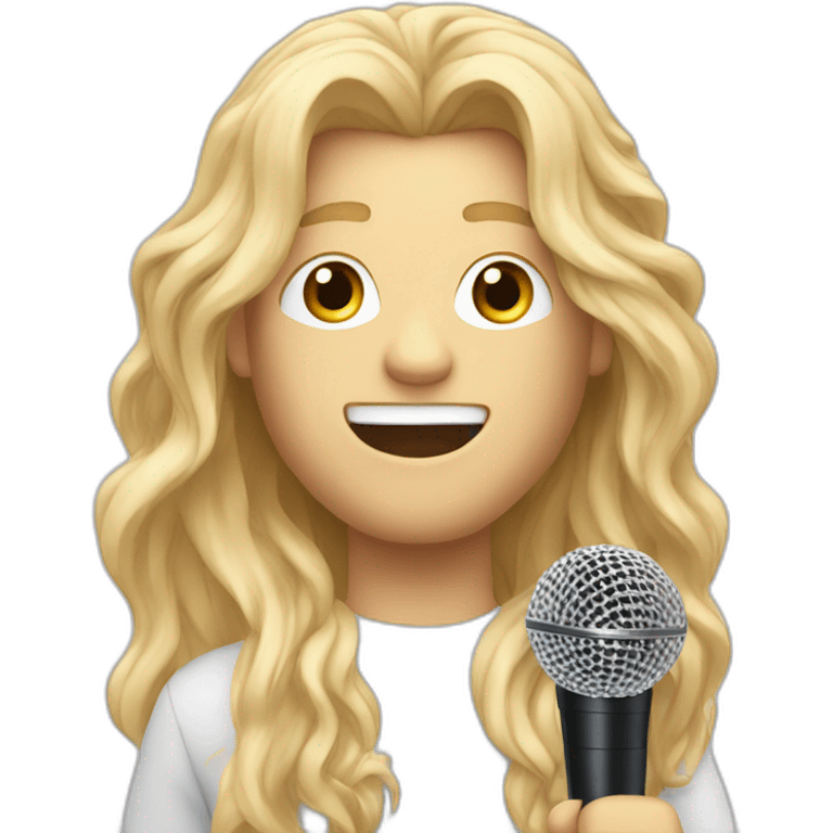 Blonde long hair man with Eurovision microphone emoji