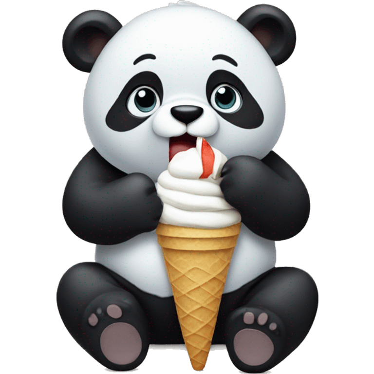 Panda eating ice cream emoji