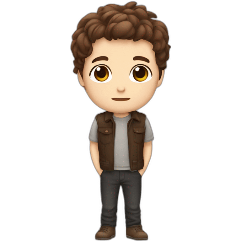 chibi man with brown hair and eyes emoji