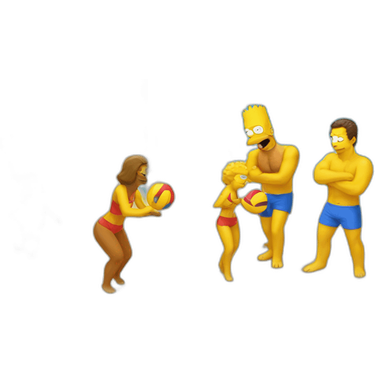 Simpsons playing beachvolleyball emoji