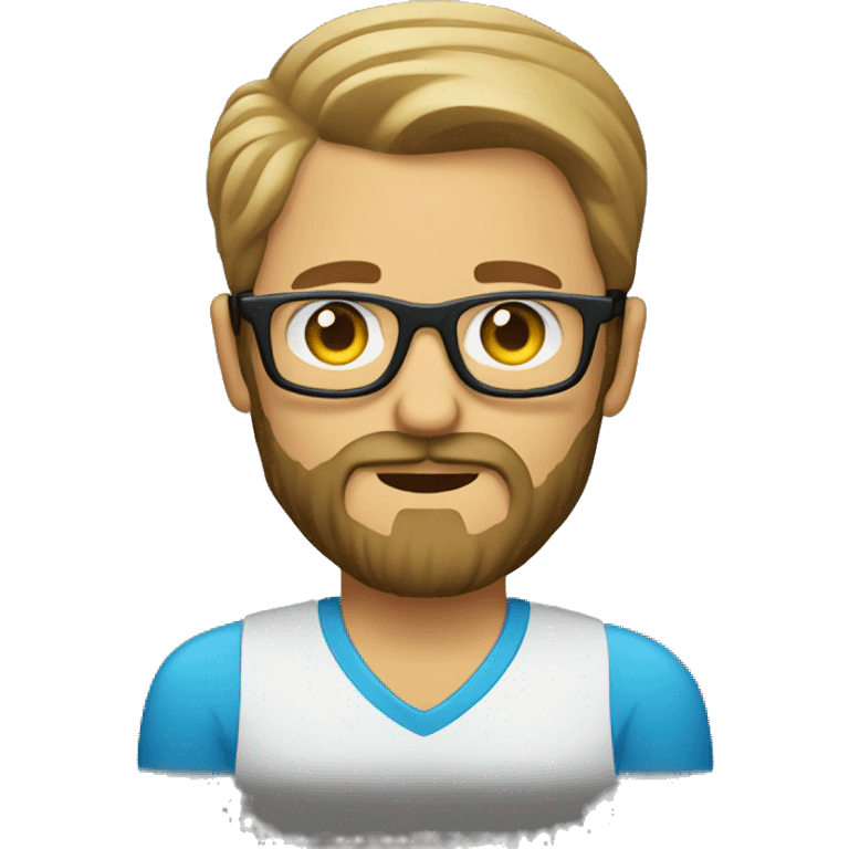 Create an emoji of a caucasian beard man using snglasses emoji