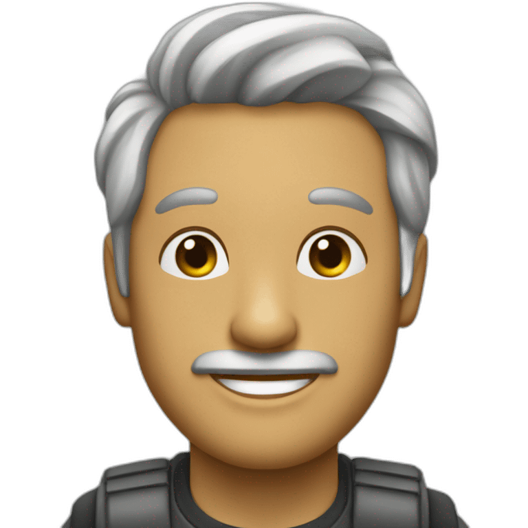 homem de cabelos grisalhos sorrindo emoji