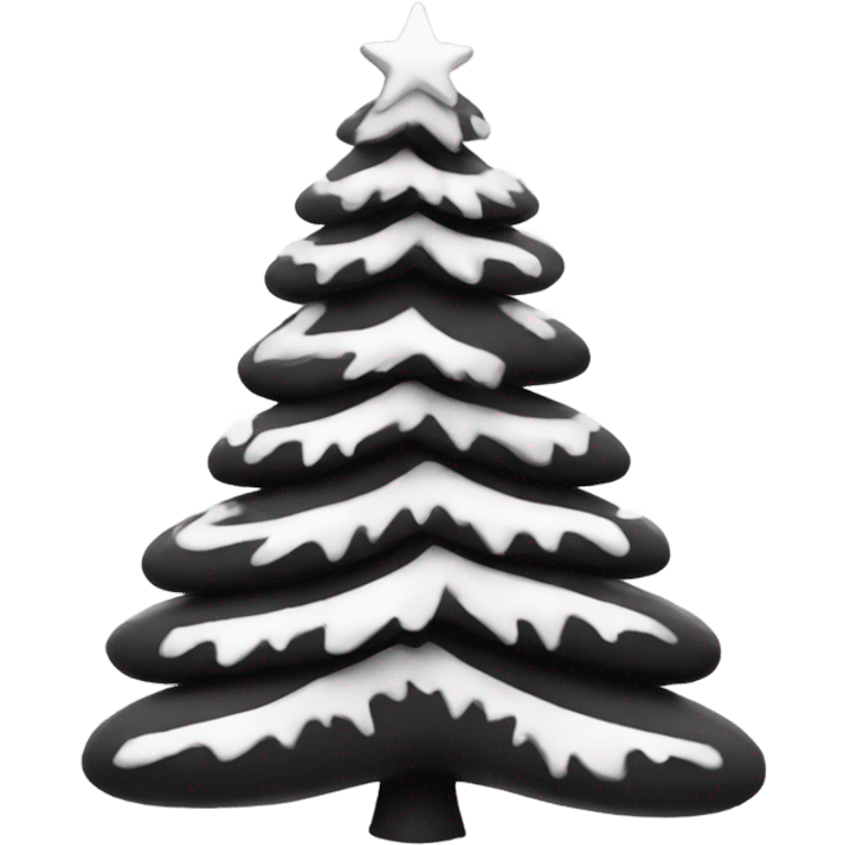 A black and white Christmas tree  emoji