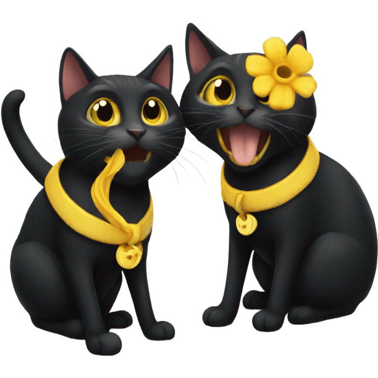 Blackcat with yellowcat emoji