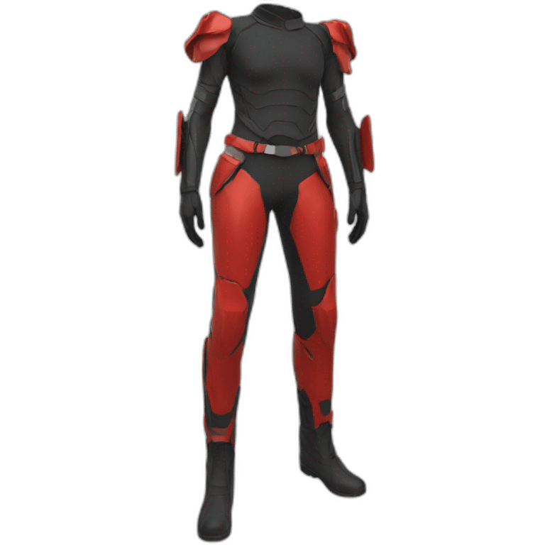 futuristic armored pants color red emoji