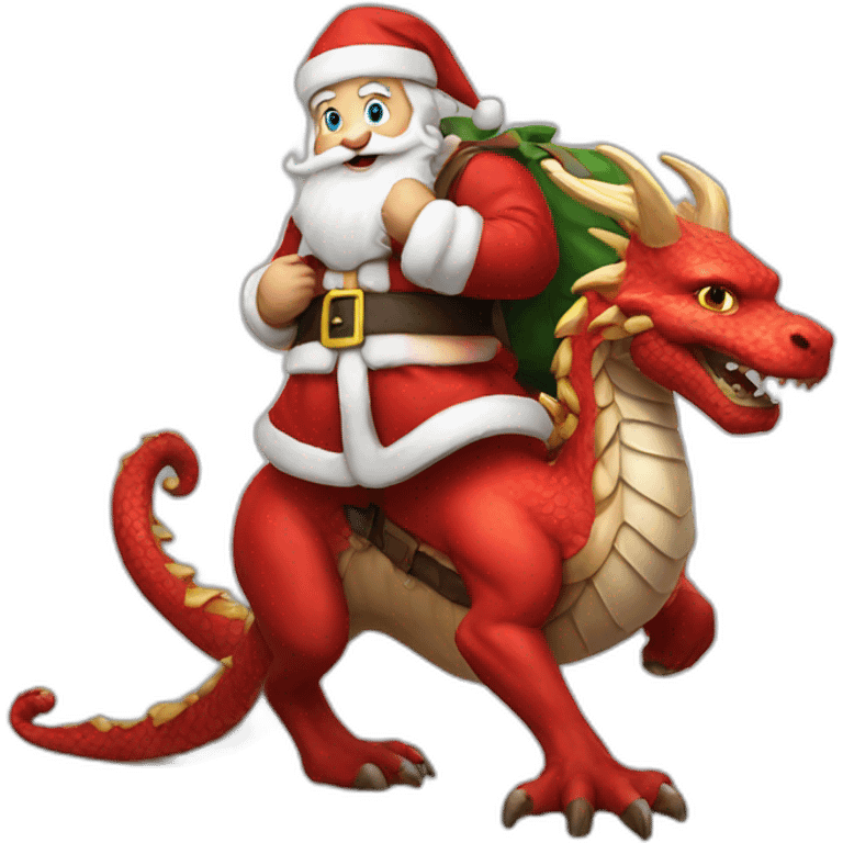 Santa Claus on dragon emoji