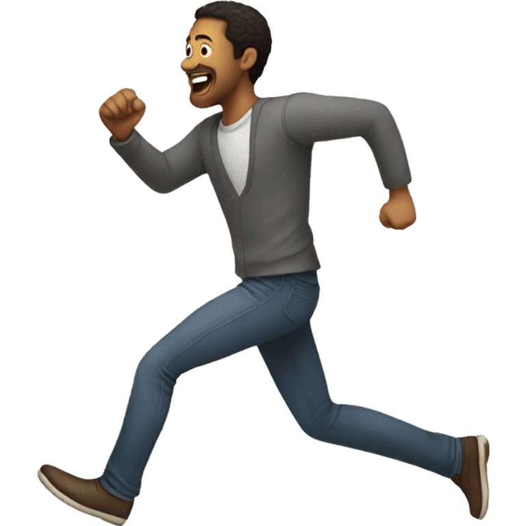 a man chasing somebody emoji