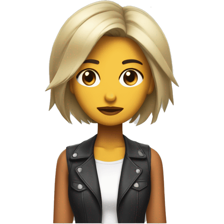 Chica morocha con mechas rubias emoji