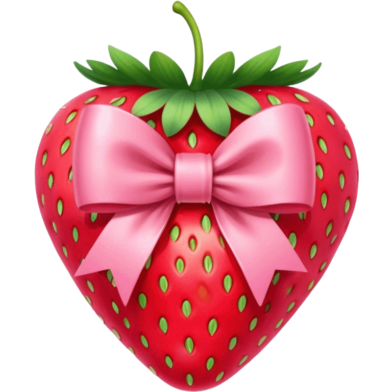 pink bow on a strawberry  emoji