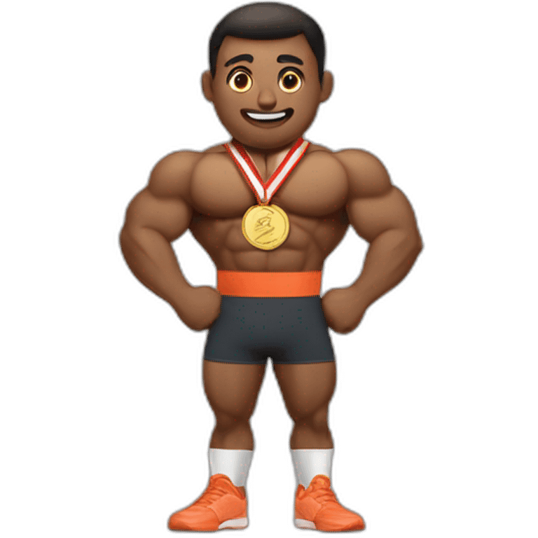 muscle man with medal emoji