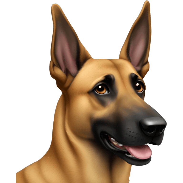 belgian malinois with floppy ear on right side emoji