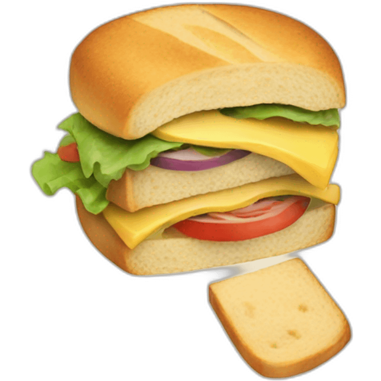 Chat avec un sandwich emoji