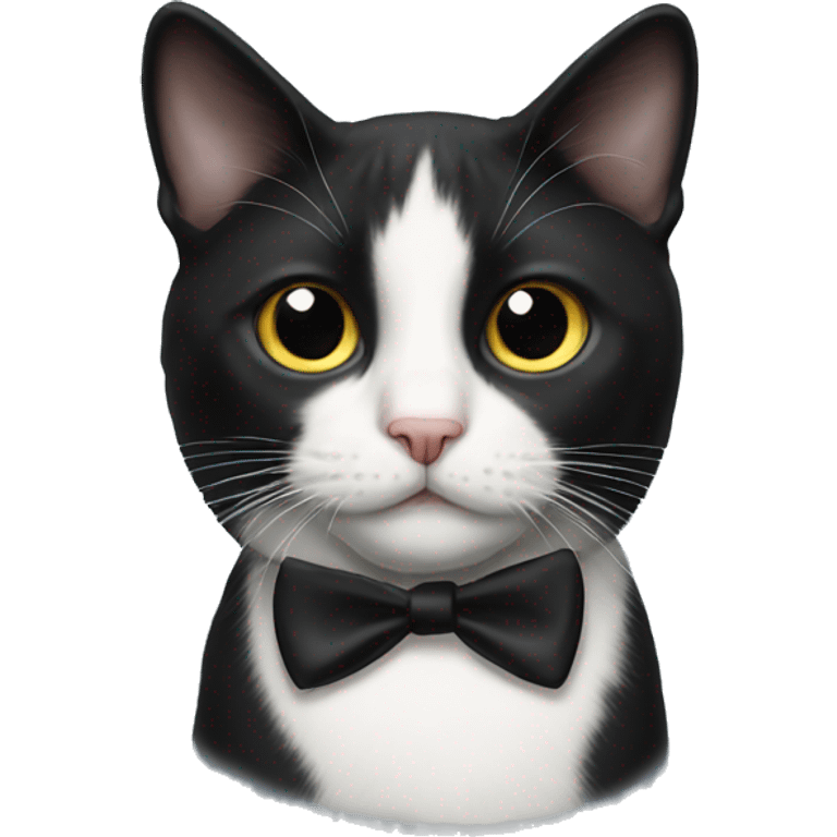 Tuxedo cat with black strip on nose emoji