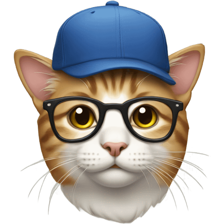 Cat with glasses and cap emoji