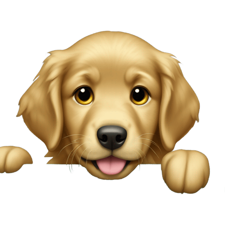 Puppy golden retriever riding in a dark green truck  emoji