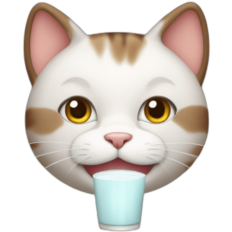 Cat drinking milk emoji