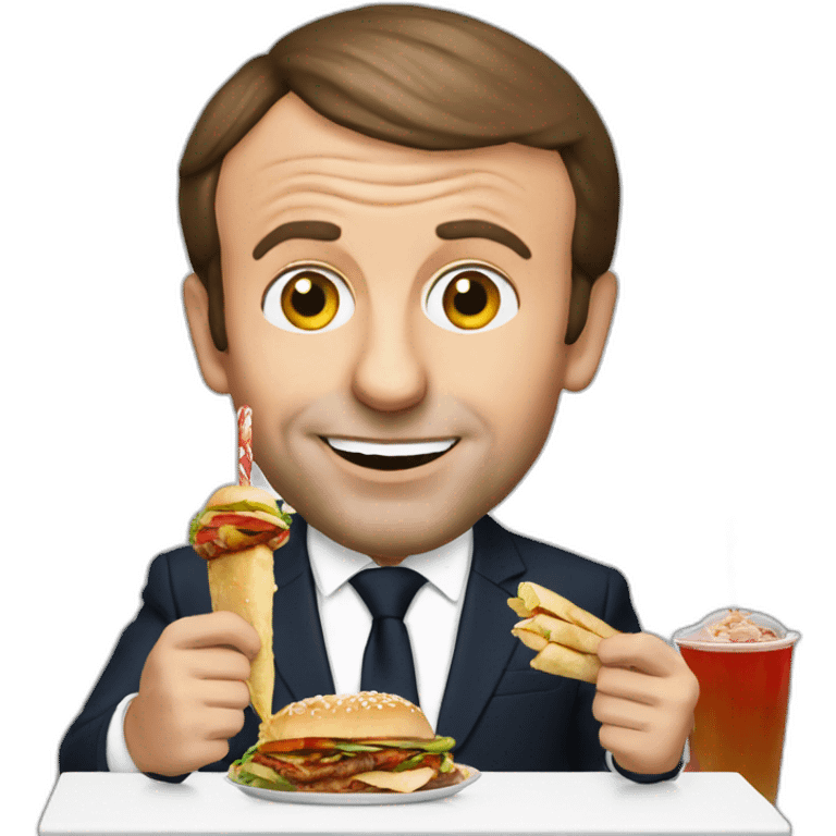 emmanuel macron eat kebab emoji