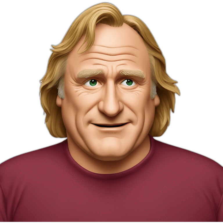 Gérard Depardieu avec verre de vin rouge emoji