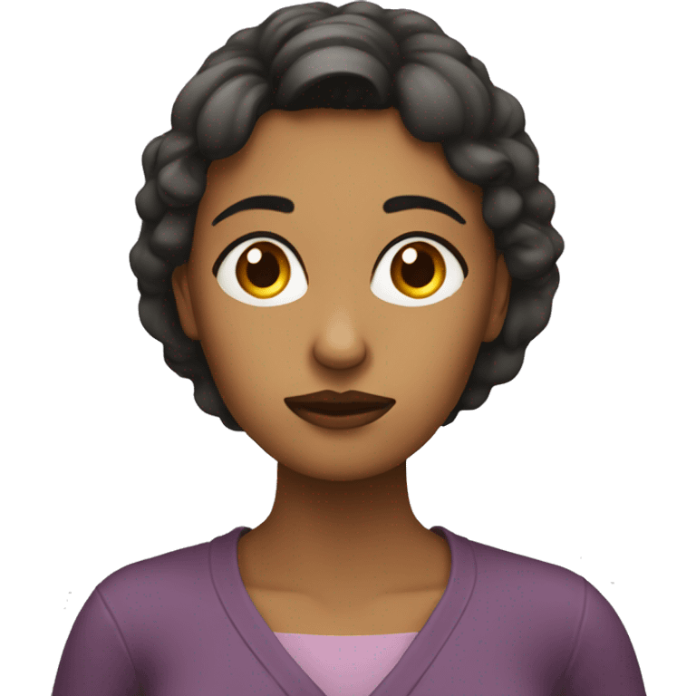 woman thinking carefully with a slight frown emoji