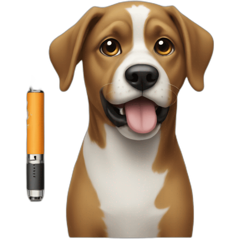 Dog shocking e-cigarette emoji