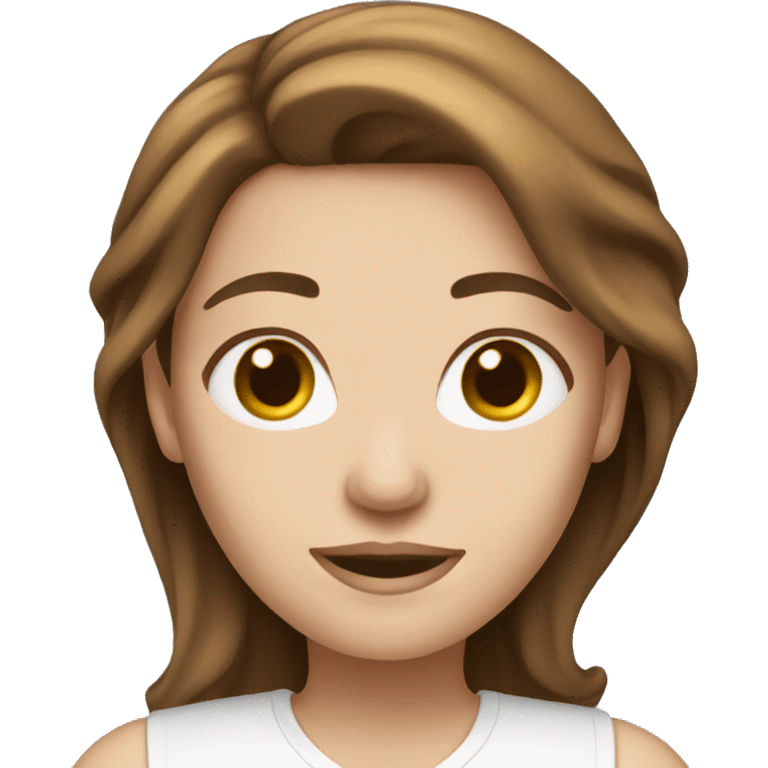 brown hair, white skin female emoji