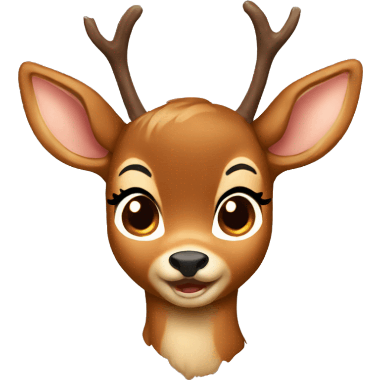 bambi deer brown bow  emoji